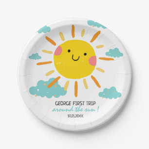 First Trip Around The Sun 1st Birthday  Paper Plate