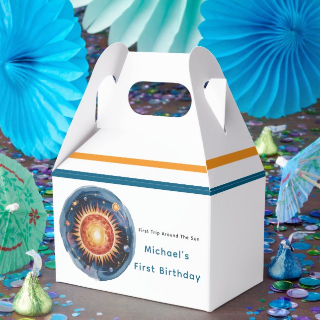 First Trip Around The Sun 1st Birthday Party Favor Box (Party)