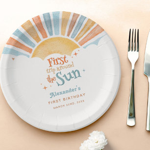 First Trip Around the Sun 1st Birthday Party Paper Plate