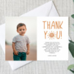 First Trip Around The Sun 1st Birthday Party Thank You Card<br><div class="desc">This is a First Trip Around The Sun Custom Picture Photo First 1st Birthday Party Thank You Card!</div>