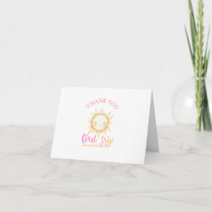 First trip around the Sun 1st Birthday Party  Thank You Card
