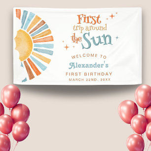 First Trip Around the Sun 1st Birthday Welcome Banner