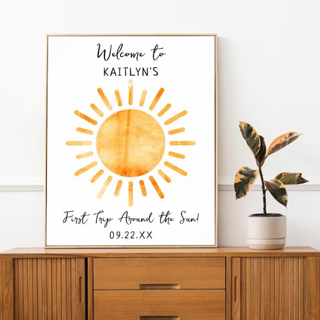 First Trip Around The Sun 1st Birthday Welcome Poster (Creator Uploaded)