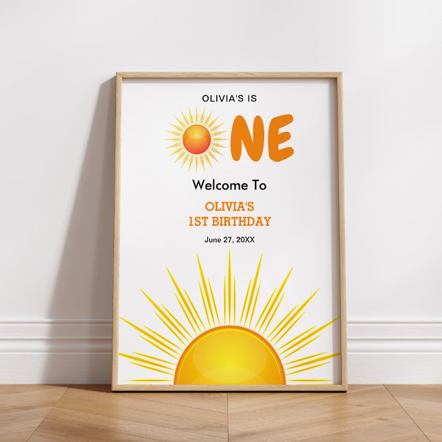 First Trip Around the Sun 1st Birthday Welcome  Poster (Boho First Trip Around the Sun 1st Birthday Welcome Sign )