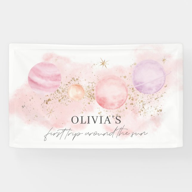 First Trip Around The Sun Banner Backdrop (Horizontal)