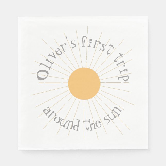 First Trip around the sun Birthday boho Napkin (Front)