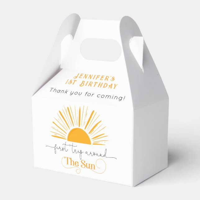 First trip around the sun birthday favor box (Front Side)