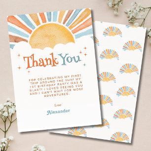 First Trip Around the Sun Birthday  Thank You Card