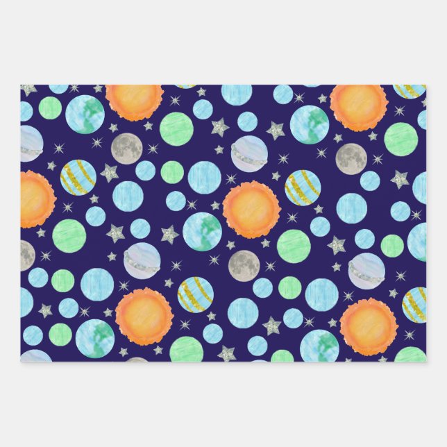 First Trip Around The Sun Birthday Wrapping Paper (Front)