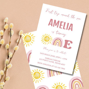 First Trip Around the Sun Boho 1st Birthday  Invitation