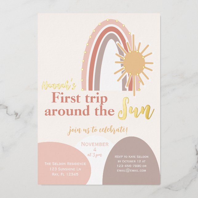 First Trip Around the Sun Boho Birthday  (Front)