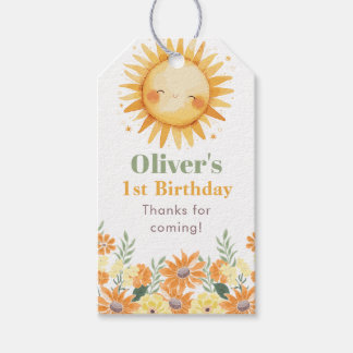 First Trip Around the Sun Boho Floral Gift Tags