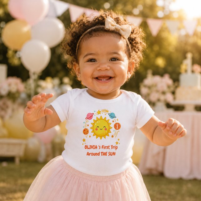 First trip around the sun/customized  baby bodysuit (Creator Uploaded)