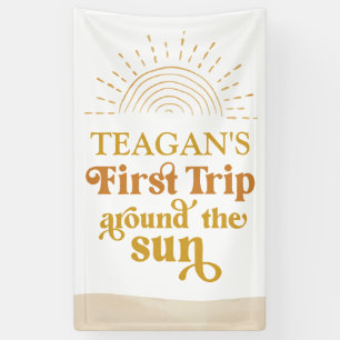 First Trip Around the Sun First Birthday Custom Banner