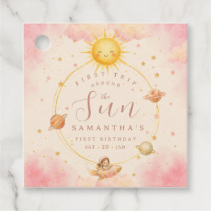 First Trip Around the Sun First Birthday Girl Favour Tags
