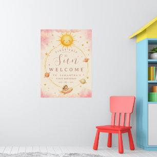First Trip Around the Sun First Birthday Girl Poster