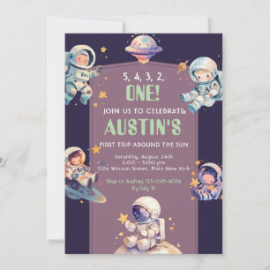 First Trip Around The Sun First Birthday Invitation