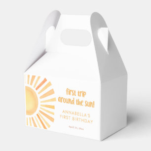 First trip around the sun gender neutral birthday favor box