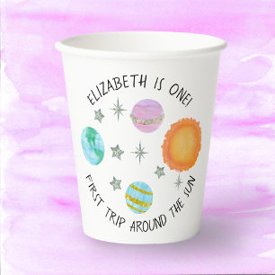 First Trip Around The Sun Girl's Birthday Paper Cups