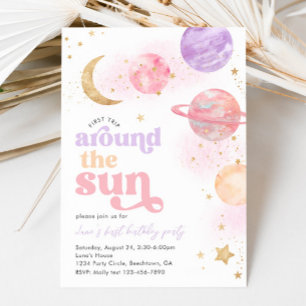 First Trip Around The Sun Invitation   Space