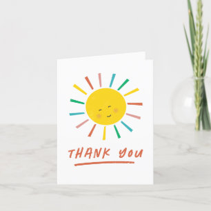First Trip Around the Sun Kids Birthday  Thank You Card