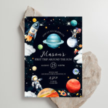 First Trip Around The Sun Outer Space Birthday