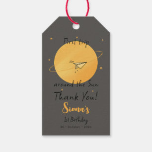 First Trip Around The Sun Paper Airplane Birthday Gift Tags