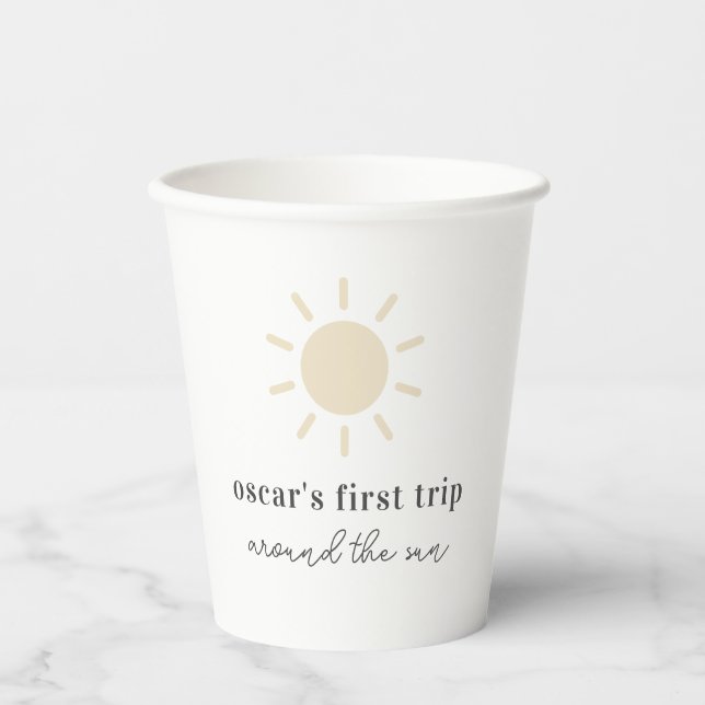 First Trip Around The Sun Paper Cups (Front)
