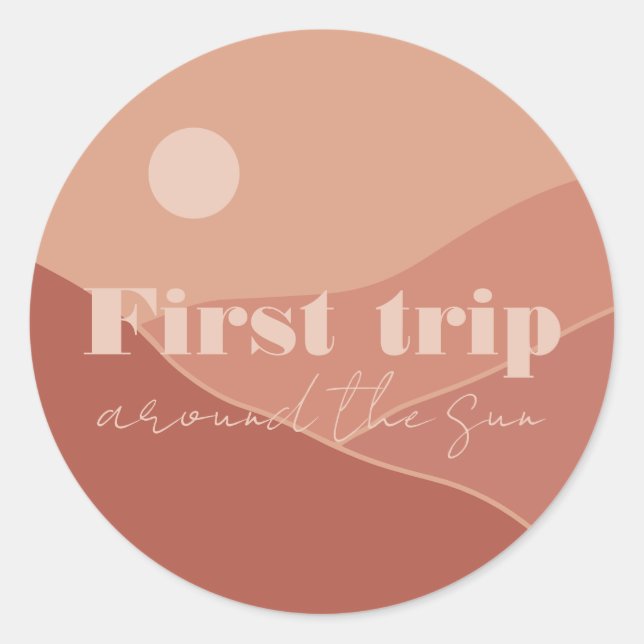 First Trip Around the Sun | Party Classic Round Sticker (Front)