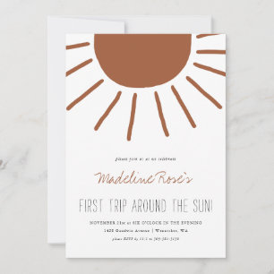 First Trip Around The Sun Photo Birthday Invitation