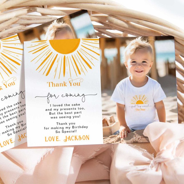 First trip around the sun photo thank you card (Creator Uploaded)