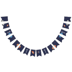 First Trip Around the Sun Space 1st Birthday  Bunting Flags