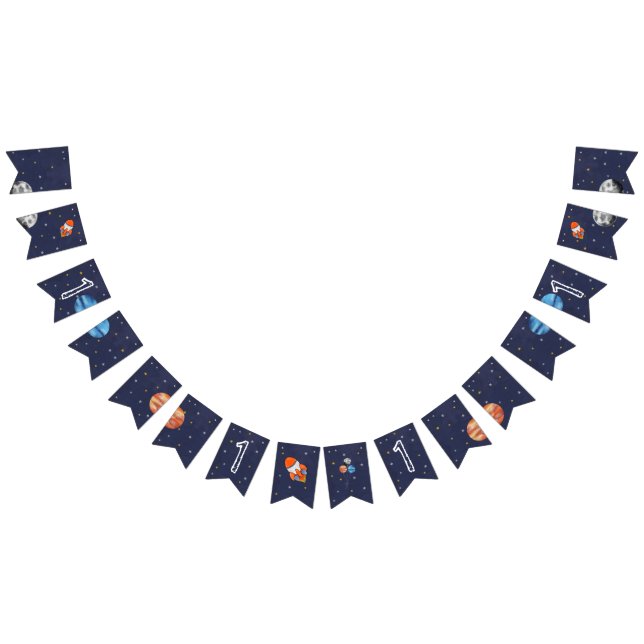 First Trip Around the Sun Space 1st Birthday  Bunting Flags (All)