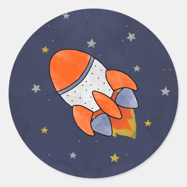 First Trip Around the Sun Space 1st Birthday  Classic Round Sticker (Front)