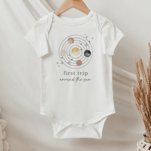 First Trip Around The Sun Space Baby Bodysuit