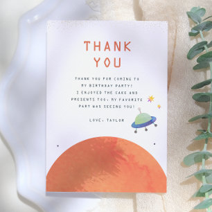 First Trip Around The Sun   Space Boy Birthday Thank You Card