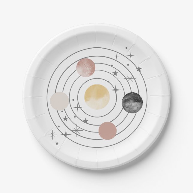 First Trip Around The Sun Space Paper Plate (Front)