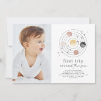 First Trip Around The Sun Space Photo Invite