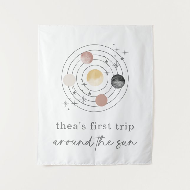 First Trip Around The Sun Space Tapestry (Front)