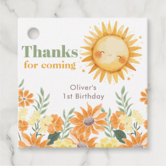 First Trip Around the Sun Square Birthday Favour Tags