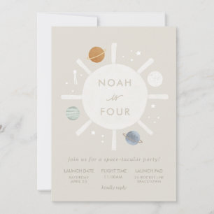 ‘First Trip’ Sun Space Kids Birthday Invitation