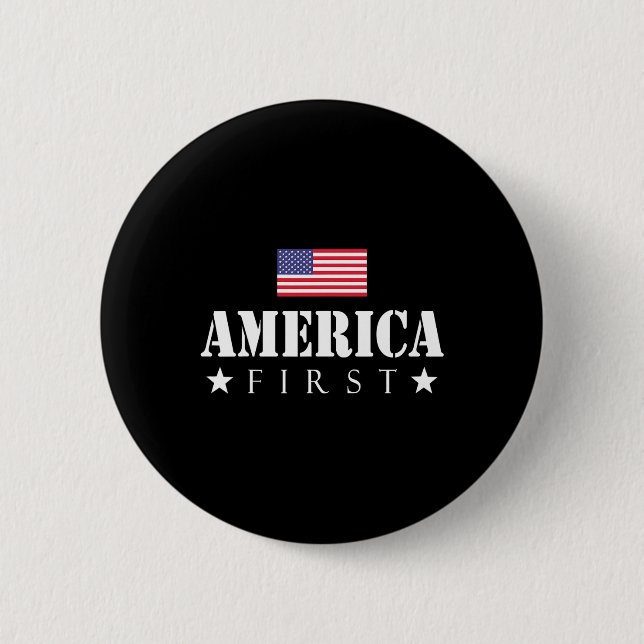 First Trump 2024 America First  2 Inch Round Button (Front)