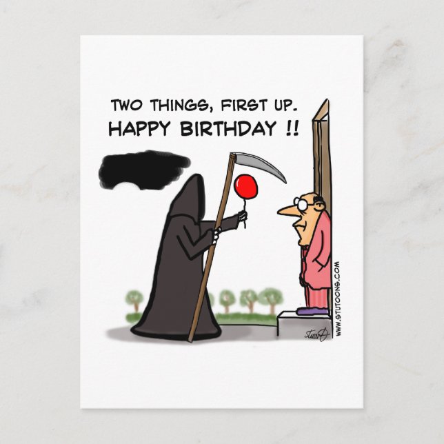 First Up, Happy Birthday !! Postcard (Front)