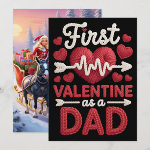 First Valentines as Mom Faux Embroidery Apparel Holiday Card