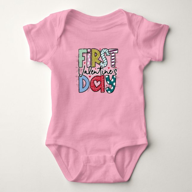 First Valentine's Day  Baby Bodysuit (Front)