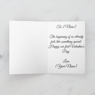 First Valentine's Day Together Valentines Card