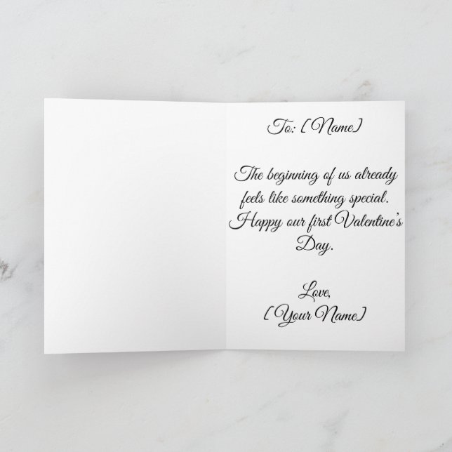 First Valentine's Day Together | Valentines Card (Inside)
