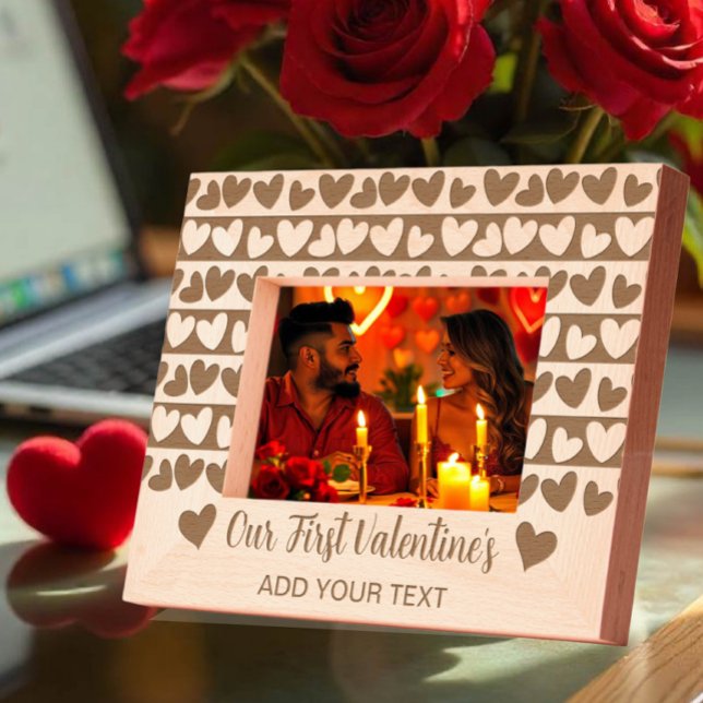 First Valentine's Romantic Heart Design Custom Etched Frames (Creator Uploaded)