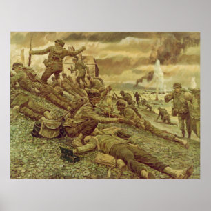 First Wave at Omaha by Ken Riley World War II Poster