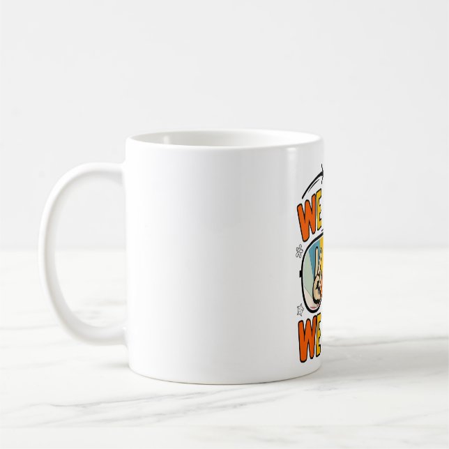 First We Teach Then We Beach Teachers Funny Summer Coffee Mug (Left)